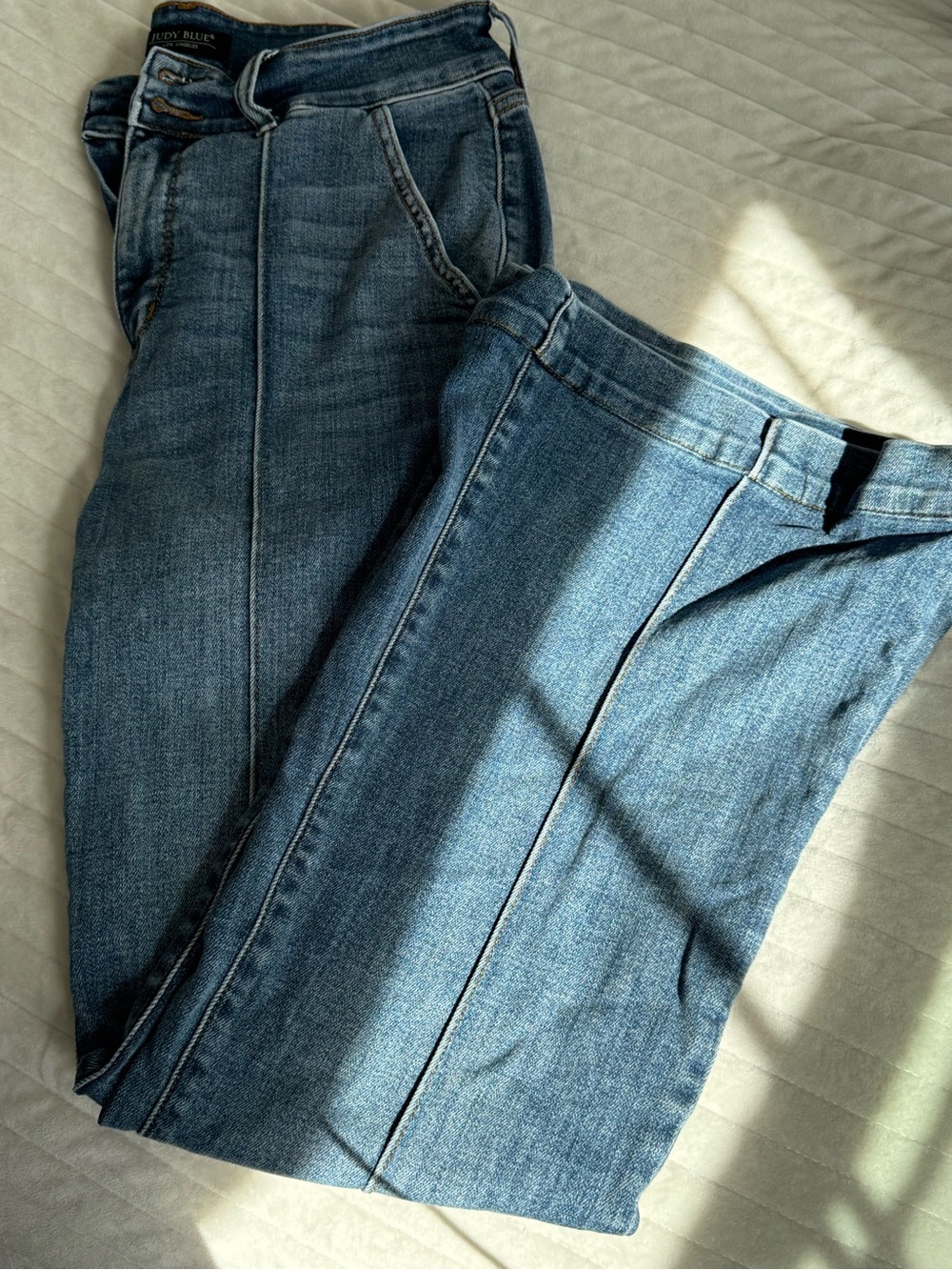 Judy Blue Medium Blue High-Rise Wide Leg Jeans